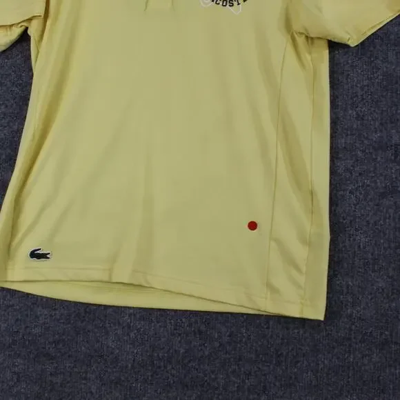 Lacoste Sport Shirt Mens Small Miami Open Polo Yellow Tennis Ultra Dry Preppy - Picture 5 of 16